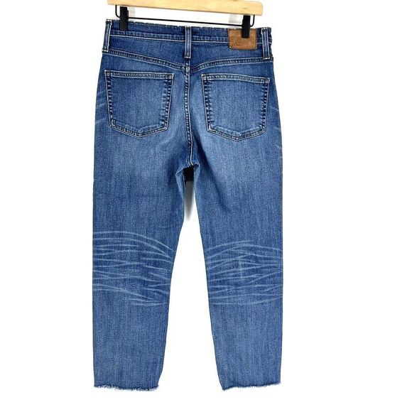 J Crew Jeans Size 28 Womens Blue High Rise Straightaway Vintage Wash Crop Denim - Picture 4 of 9